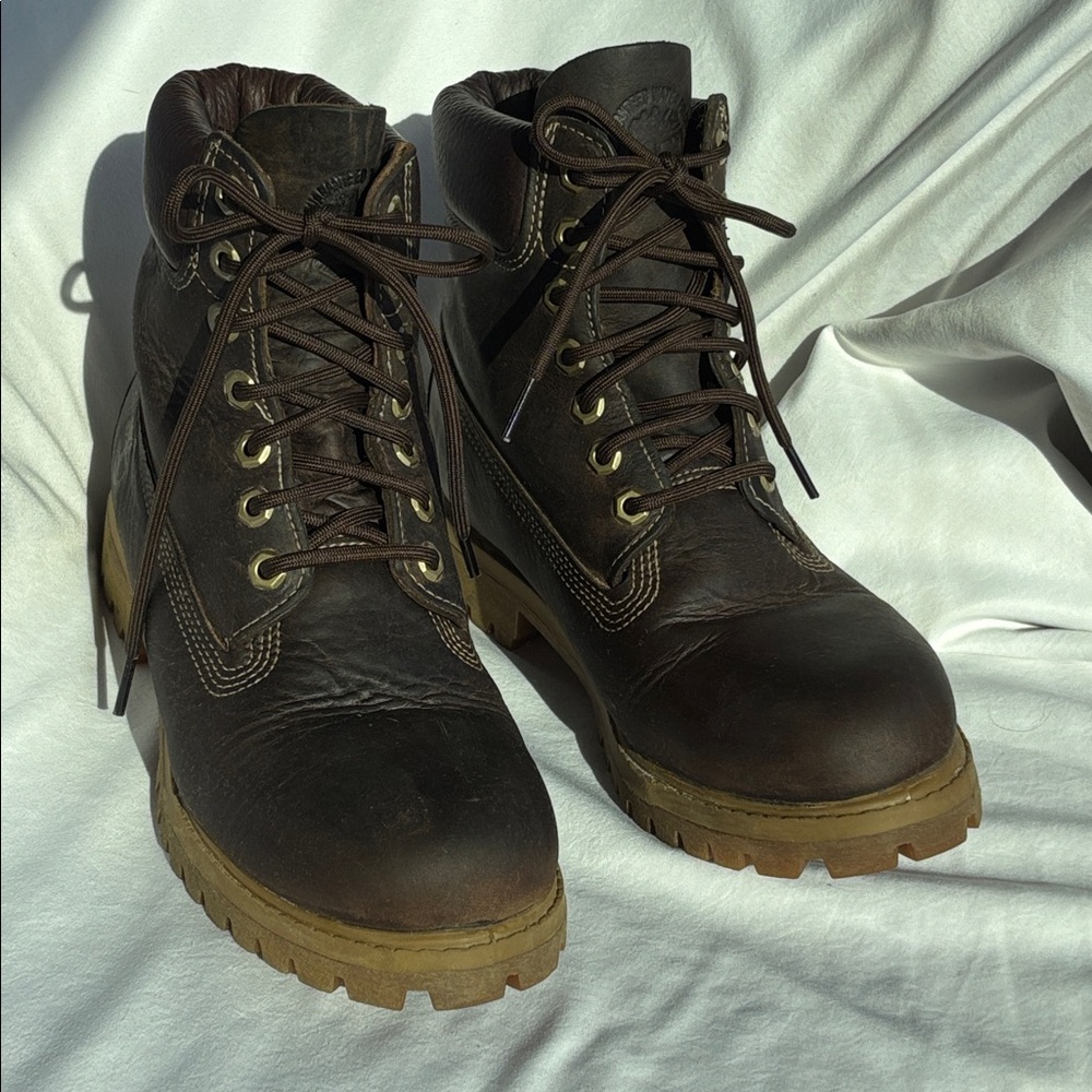 Timberland Men's 6" Brown Leather, Waterproof Boots, Size 7